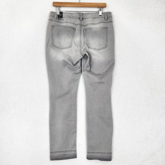 WHBM Jeans Womens 10 Gray Skinny Mid Rise Ankle Distressed Stretch Denim NEW - Picture 7 of 13